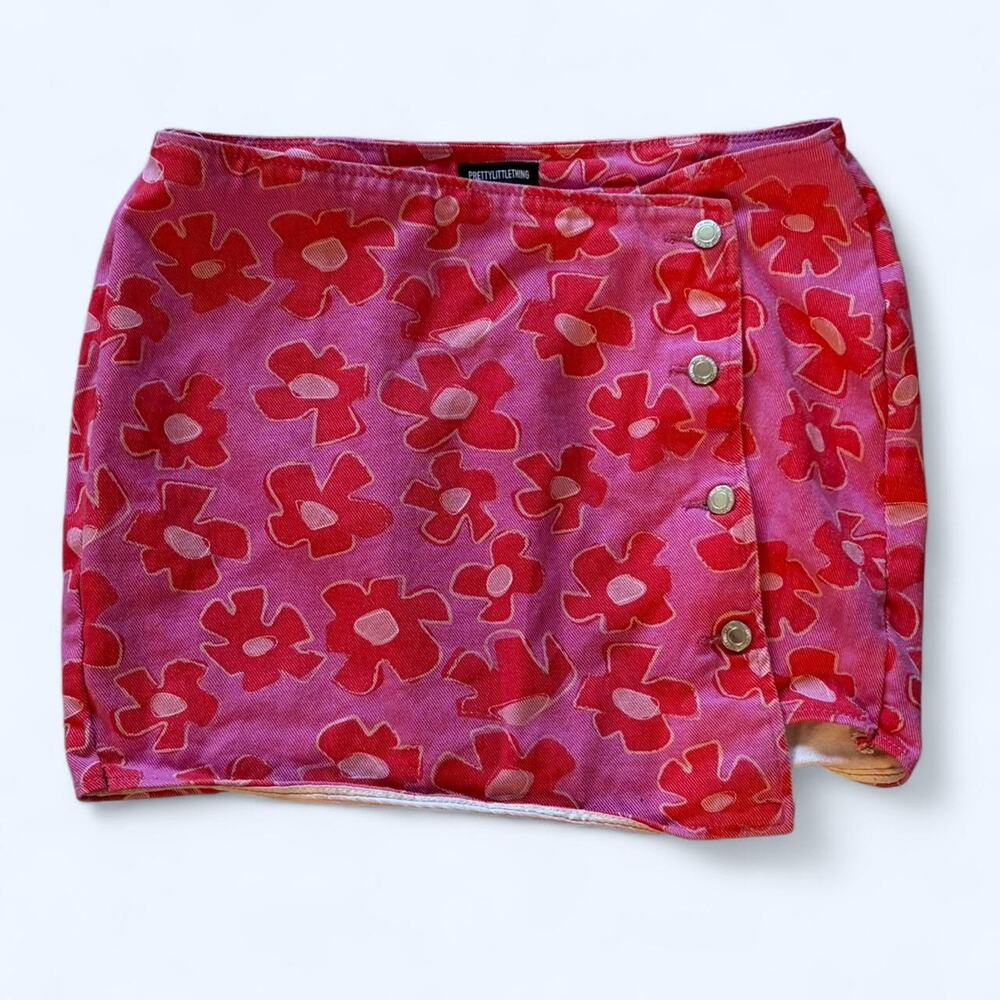 Pretty little thing pink denim skirt